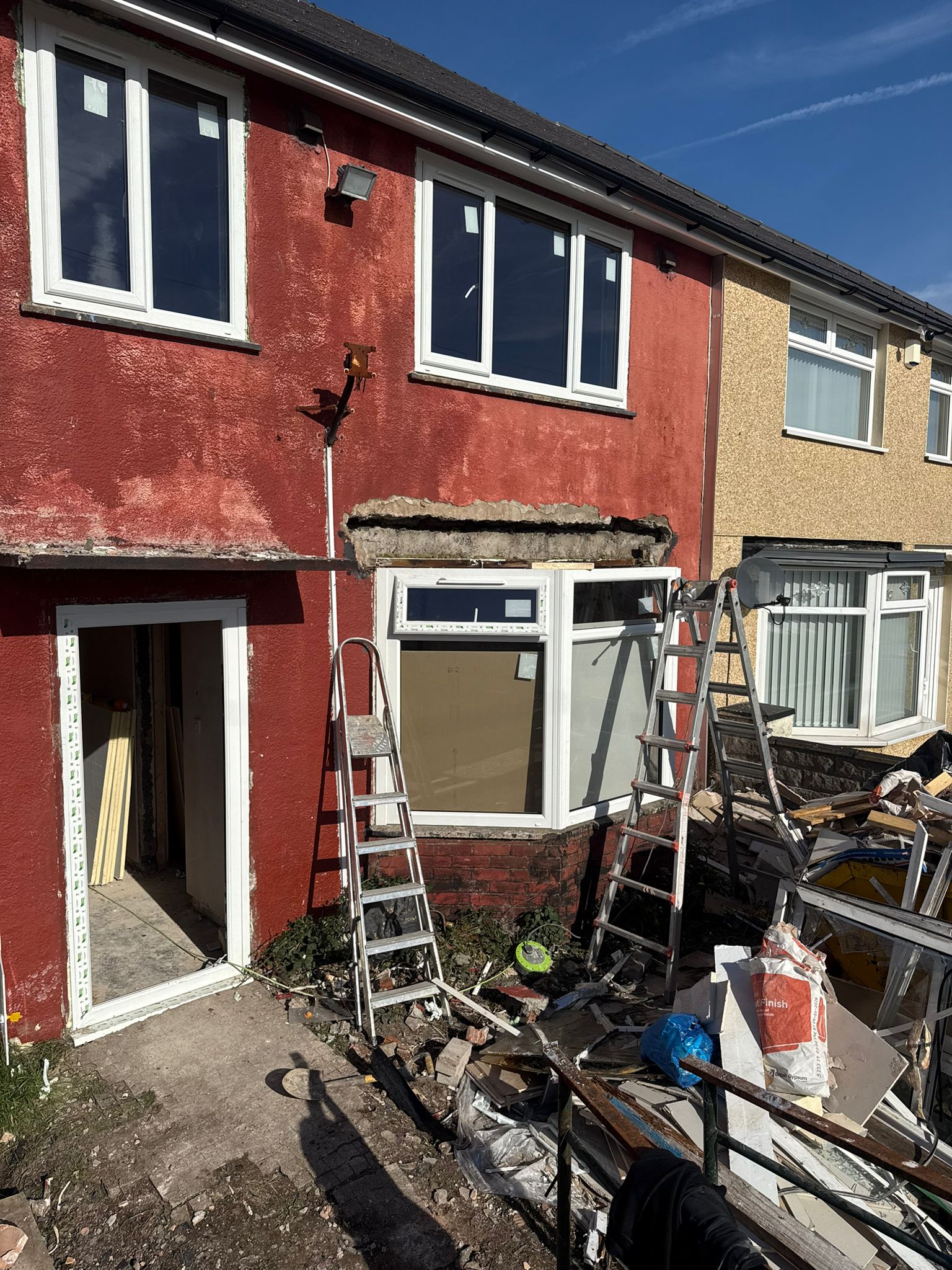 Renovation progress — exterior