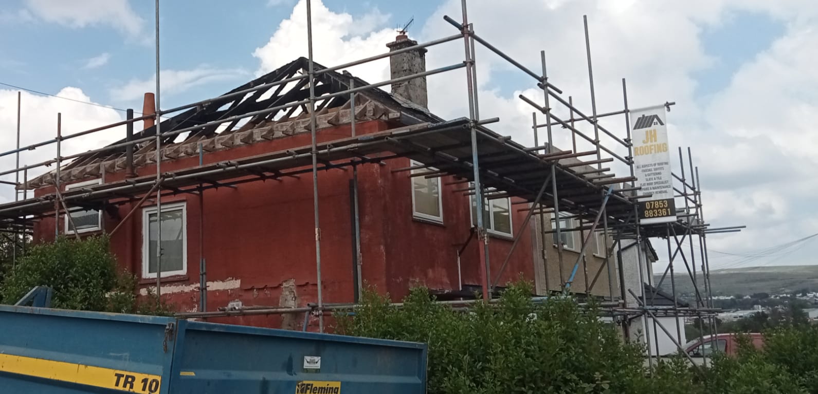 77 Mitchell Crescent mid-renovation — exposed roof structure during full rebuild